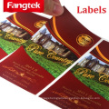 Factory outlets custom embossing adhesive wine bottle label sticker